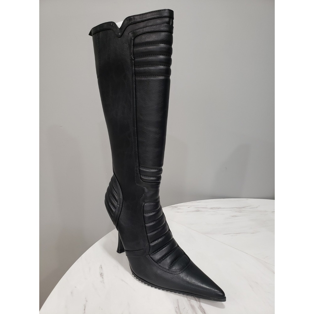 NEW‎ SZ 10 Dolls Kill Generation Kiss Motocrossed Knee High MOTO heel boots tall - Picture 6 of 10